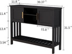 Entryway Table, Console Table, Sofa Table with 2-Door and Shelf, Black | Entryway Cabinet and Sideboard Cabinet with Large Storage Space for Daily Use in Hallway, Foyer, Living Room