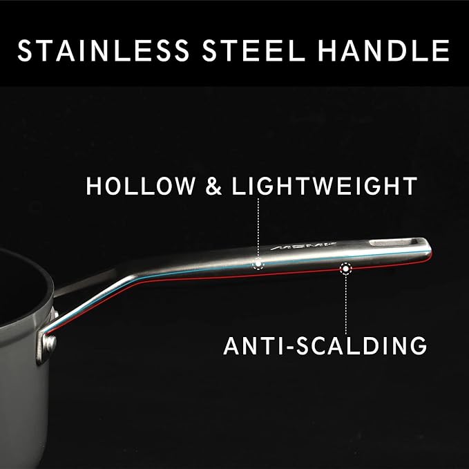 MsMk 7 inch Small Egg Nonstick Frying Pan with Lid, Eggs Omelette Burnt also Non stick, Scratch-resistant, Induction Skillet, Oven Safe to 700°F Pan for Cooking, Dishwasher Safe