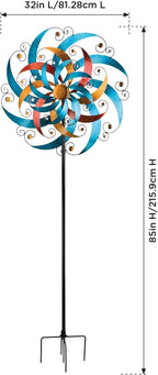 Regal Art & Gift Cresent Wind Spinner – Metal Yard Decorations Outdoor | Kinetic Garden Spinner for Lawn, Pathway, or Flower Bed | Weather-Resistant Outdoor Sculpture - 32 Inch