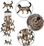 Outdoor Cats Wind Chimes Gifts for Mom - Bronze Memorial Wind Bells, Mobile Sympathy Wind Catcher, Romantic Cat Decor, 7 Cats Windchimes for Home, Balcony, Tree, Festival, Garden Hanging Decoration