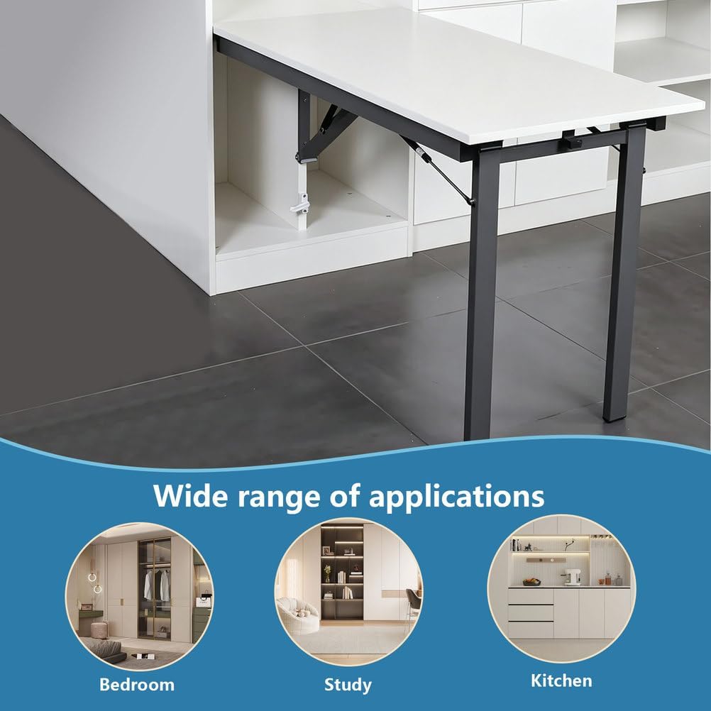 AIZYR Hidden Folding Table, Wall Foldable Table Accessories Table Shelves Floating Desk for Home Office Kitchen