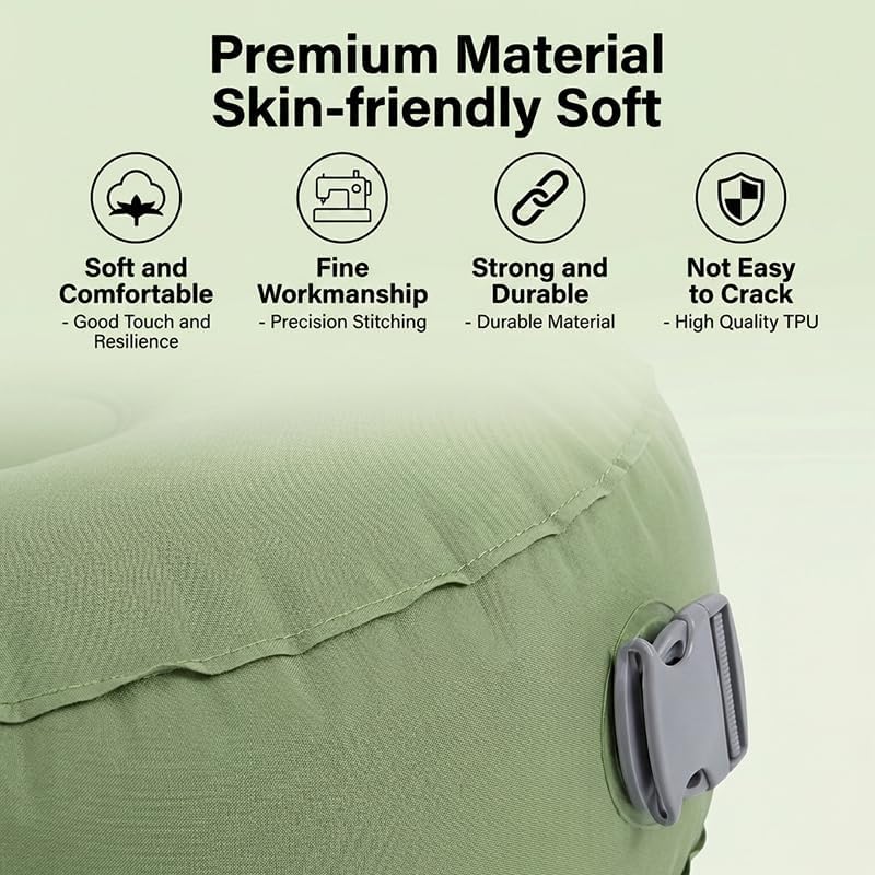 Inflatable Stool Camping Seat Foldable Sofa Leg Pads Cushion for Outdoor Hiking Travel Home Office Use Lightweight Durable Portable Navy