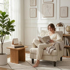 Kromax Accent Chair for Living Room, No Screws Assembly Required, Beige