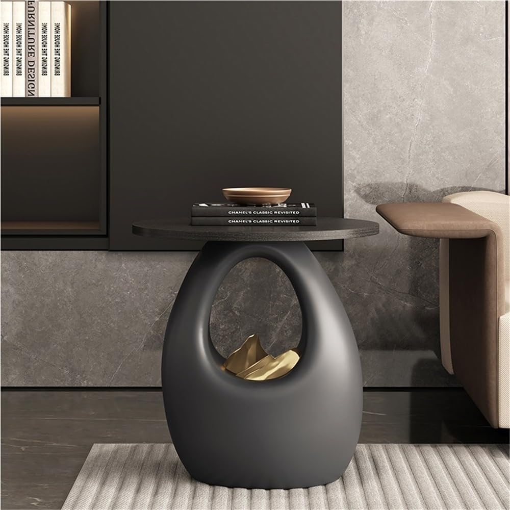 Round Side Table, Nightstand, Stylish Sofa Accent Table, Suitable for Living Room, Bedroom, Balcony