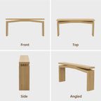 Epecoya Extra Long Console Tables for Living Room, Slim Entryway Table 63 Inches Long, Wooden Couch Table Behind Sofa for Hallway, Living Room, Home, Natural Teak