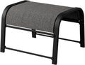 Outdoor Footstool Ottoman with Sturdy Metal Frame & Breathable Textilene Fabric, All-Weather Portable Footrest for Patio, Lawn, Garden, Poolside, Balcony, Camping, Porch & Indoor Use (1, black)