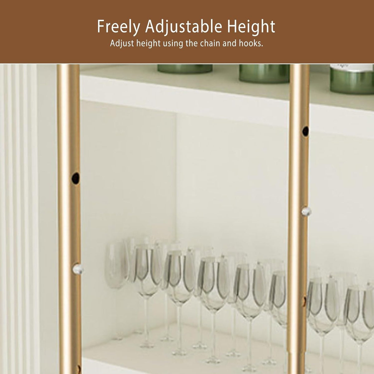 Hanging Wine Glass Holder, Ceiling Bar, Wall-Mounted Rack & Storage Shelf — Red Cabinet, Display Stand, and Living Room Wall Decor Stemware(Black,100CM/39.4in)