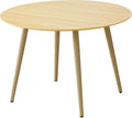 HIPIHOM 43.3 Inch Cream Round Dining Table for 4, Space-Saving Dinette Perfect for Kitchen Dining Living Room(Cream Table)