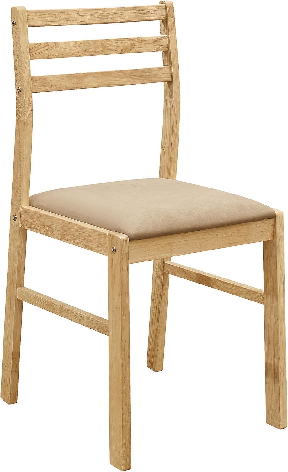 CARTESIAN 3-Piece Drop Leaf Dining Set, Natural Wood Table and 2 Chairs with Beige Cushions, Small Space Kitchen Furniture