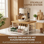 Desktop drawer-style storage rack with wooden top—suitable for kitchens, offices, and dormitories.