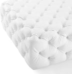 Modway EEI-3773-WHI Anthem Tufted Button Large Square Faux Leather Ottoman, White