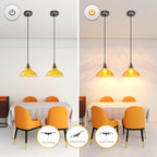 Kitchen Island Pendant Lights, Farmhouse Vintage Pendant Lighting 11.02" Small Nordic Amber Glass Hanging Pendant Lighting Fixtures Over Dining Room Table for Bedroom,Bar,Restaurant,E26