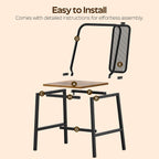 YATINEY Dining Chairs Set of 4, Farmhouse Kitchen Room Chairs, Rustic | Industrial Kitchen Chairs, Ergonomic Backrest, Wooden, MDF Board and Metal Legs, Easy Assembly, for Kitchen, Living Room