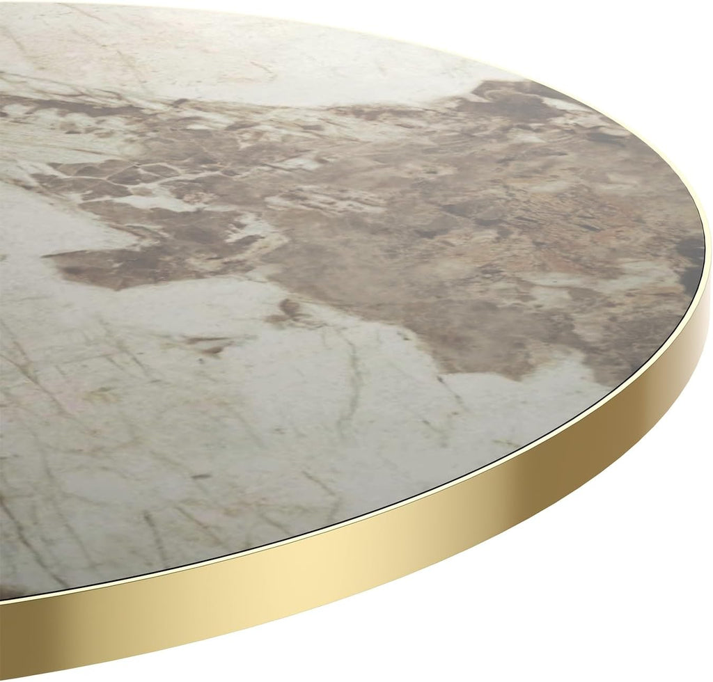 Modern Round Dining Table 31.5 inch Bistro Tulip Table with Faux Marble Top, Sturdy Metal Frame, Easy Assembly for Kitchen Office Restaurant Cafe