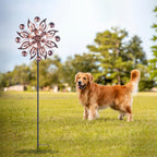 VEWOGARDEN 2PCS Outdoor Wind Spinner,Metal Wind Spinners Yard Decor Pinwheel,Copper Wind Sculptures & Spinners for for Garden, Patio, Lawn(10" Dia * 37" H)