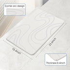 Stone Bath Mat Diatomaceous Earth Shower Mat Non-Slip Super Absorbent Diatomite Stone Mats for Bathroom Floor/Kitchen Counter Quick Drying Natural Easy to Clean(23.6''×15.4" White)