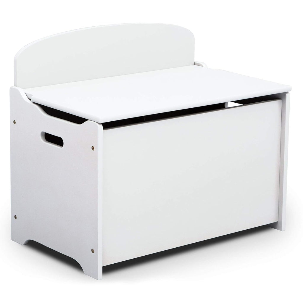 Delta Children MySize Deluxe Toy Box - Greenguard Gold Certified, Bianca White & MySize Kids Wood Table and Chair Set (2 Chairs Included) - Ideal for Arts & Crafts