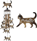 Outdoor Cats Wind Chimes Gifts for Mom - Bronze Memorial Wind Bells, Mobile Sympathy Wind Catcher, Romantic Cat Decor, 7 Cats Windchimes for Home, Balcony, Tree, Festival, Garden Hanging Decoration