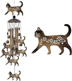 Outdoor Cats Wind Chimes Gifts for Mom - Bronze Memorial Wind Bells, Mobile Sympathy Wind Catcher, Romantic Cat Decor, 7 Cats Windchimes for Home, Balcony, Tree, Festival, Garden Hanging Decoration