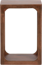 Kate and Laurel Dahl Modern Slatted Wooden Slim Side Table; 16 x 8 x 24; Walnut Brown; Transitional Wood Narrow End Table for Use as Living Room Plant Stand or Small Bedroom Nightstand