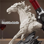 Artistic Horse Wine Rack Sculpture, Resin Countertop Wine Holder, Decorative Bottle Display for Bar, Kitchen Counter, Entryway, Living Room Decor(Yellow)