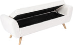 HomePop 60" Modern Storage Bench with Wood Legs - Sherpa Cream