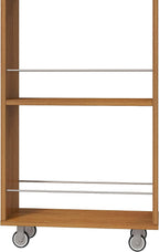 KEIKI 7 Tier Pull-Out Kitchen Pantry Storage Cabinet, Multi-Tier Single-Sided Open Shelf, Spice Rack Next to Fridge, Wood Hutch Food Pantries Cupboard for Coffee Bar, Dining Room, Narrow Spaces