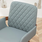 LUNLING Mid Century Modern Faux Leather Dining Room Chairs Set of 4,Upholstered Seat Metal Legs Chairs Blue Faux Leather Kitchen Chair Reception Room Chair,4PCS
