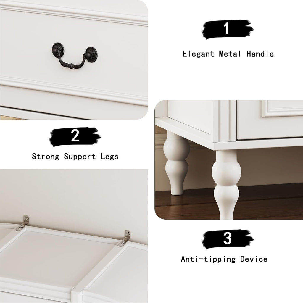 70.8'' Tall Arched Kitchen Pantry Cabinet, Large Farmhouse Storage Cabinet with Glass Doors, Display Case, Wood Bookshelf with 2 Drawers & Adjustable Shelves, Kitchen Pantry for Living Room, White