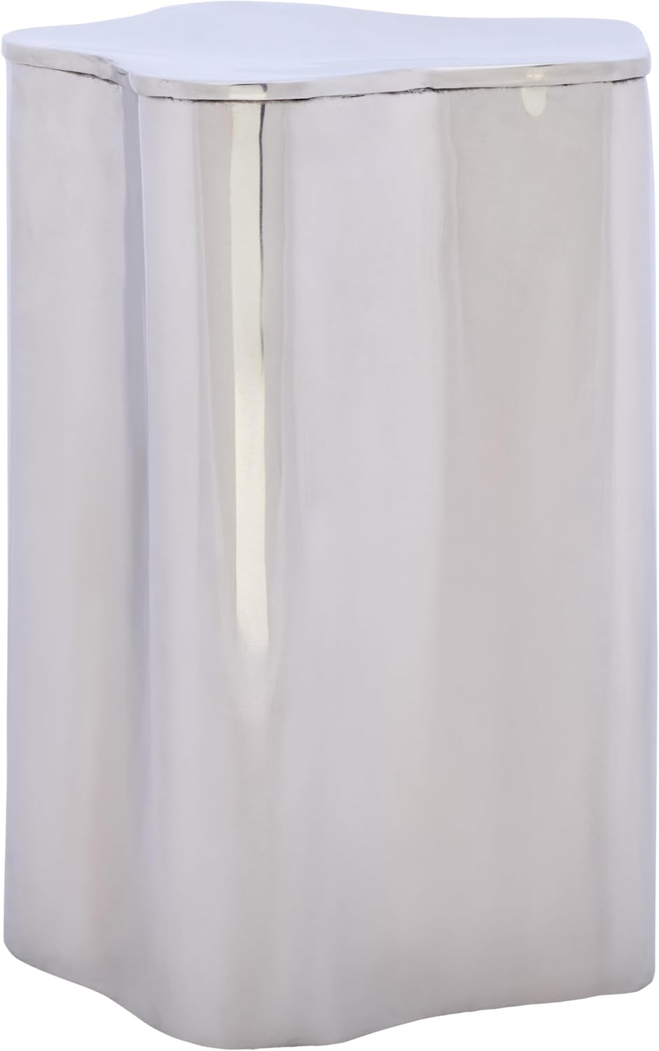 SAFAVIEH Home Collection - Tonnie Modern Side Table, Silver Polished Metal, Drum Accent Table, Fully Assembled (ACC5508A)