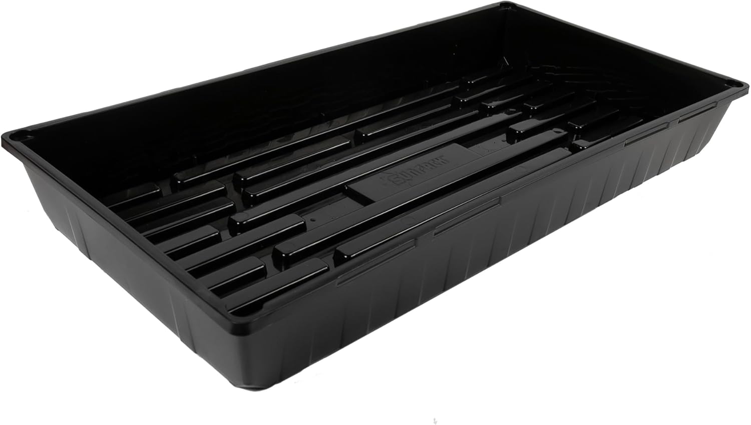 SUNPACK 10" x 20" Mega Plastic Seed Starting Tray, Black, 2.5" (Pack of 10) - No Drainage Holes, Ideal for Greenhouses or Indoor Gardening - Made of Thick, Strong Plastic