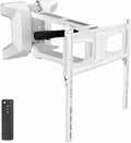 VIVO White Motorized TV Wall Mount for 37 to 70 in Screens, MOUNT-E-M070R-W | Height Adjustable, Above Fireplace, Electric Drop Down Mantel TV Mount with Remote Control, Holds 77 lbs