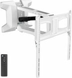 VIVO White Motorized TV Wall Mount for 37 to 70 in Screens, MOUNT-E-M070R-W | Height Adjustable, Above Fireplace, Electric Drop Down Mantel TV Mount with Remote Control, Holds 77 lbs