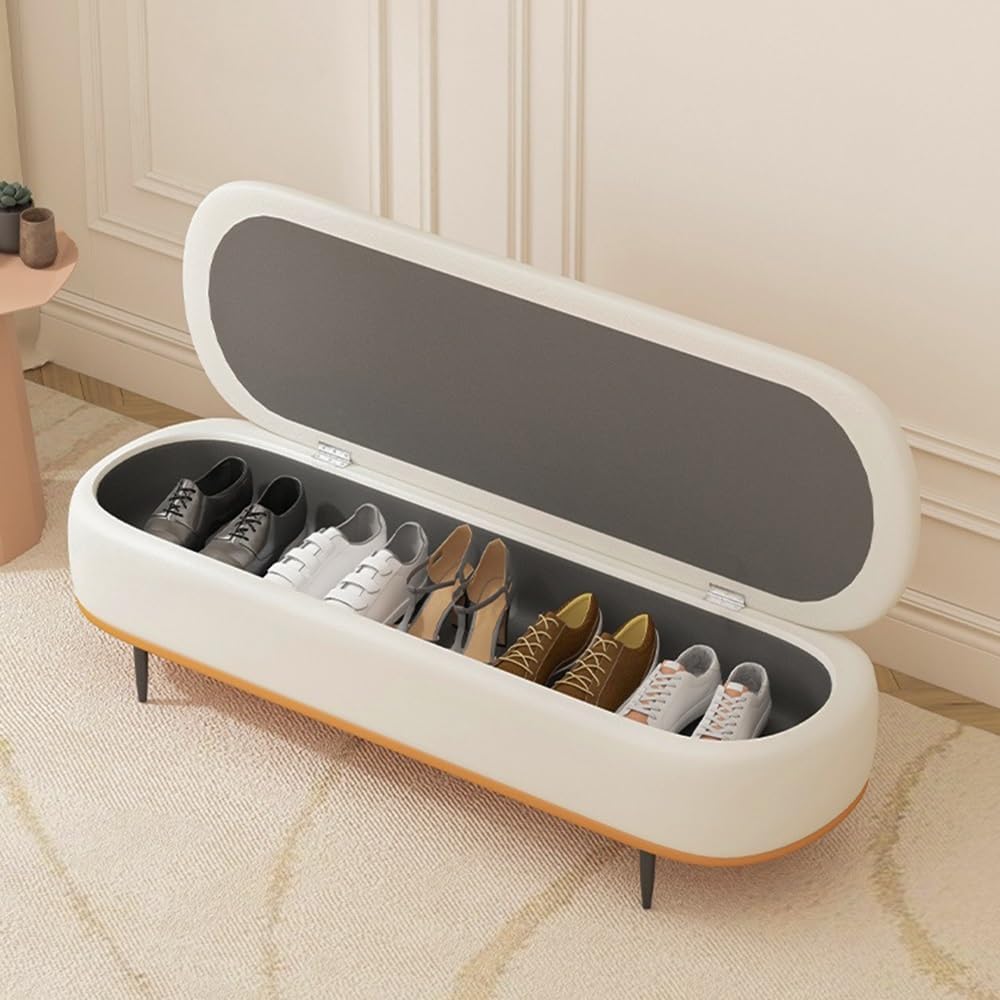 Modern Bedroom Bedside Bench Shoe Entrance Long Entry Cloakroom Sofa Entryway(Coffee,Medium)
