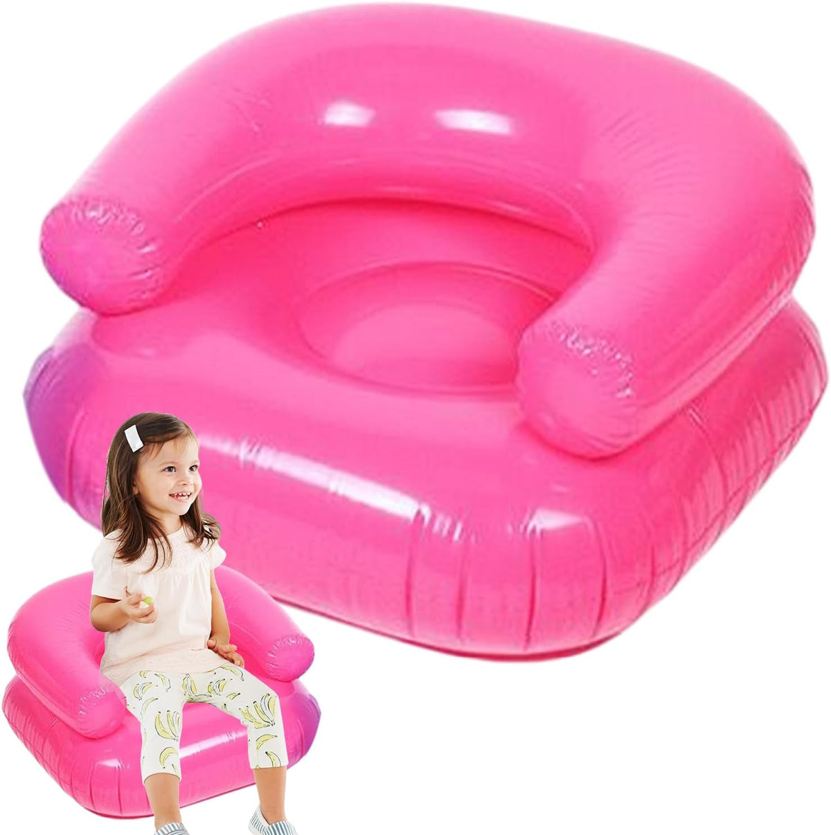 Inflatable Chair, Waterproof PVC Blow Up Chairs with 2 Air Vents, Portable Swimming Aider, Floating Seat for Boys Girls, Air Couches for Camping