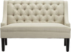 Andeworld Modern Tufted Button Back Upholstered Loveseat for Dining Room Hallway or Entryway Seating,Ivory