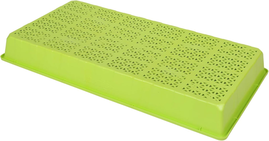 SUNPACK 10" x 20" Heavy Duty Mesh Plastic Seed Starting Tray, Lime Green, 2.3" (Pack of 10) - Ensures Water Drainage and Aeration, Perfect for Greenhouses or Indoor Gardening