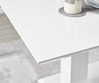 Furniturebox Imperia High Gloss Rectangular Dining Table – Multiple Colors Available - Modern 4-6-Seater Table Only (White, 6 Seater)