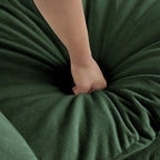 Chenille Ottoman Footrest for 2, 3, and 4 Seater Sofas, Green (Green + Chenille + 1 Seat-1)