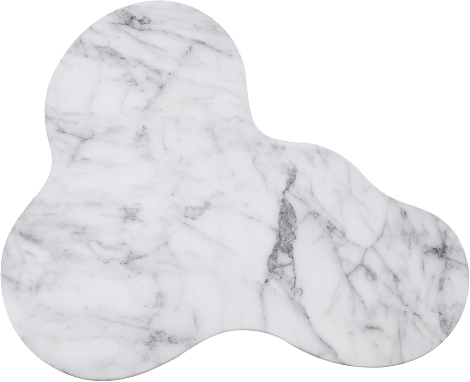 First of a Kind Tall Side Table in White Marble Concrete