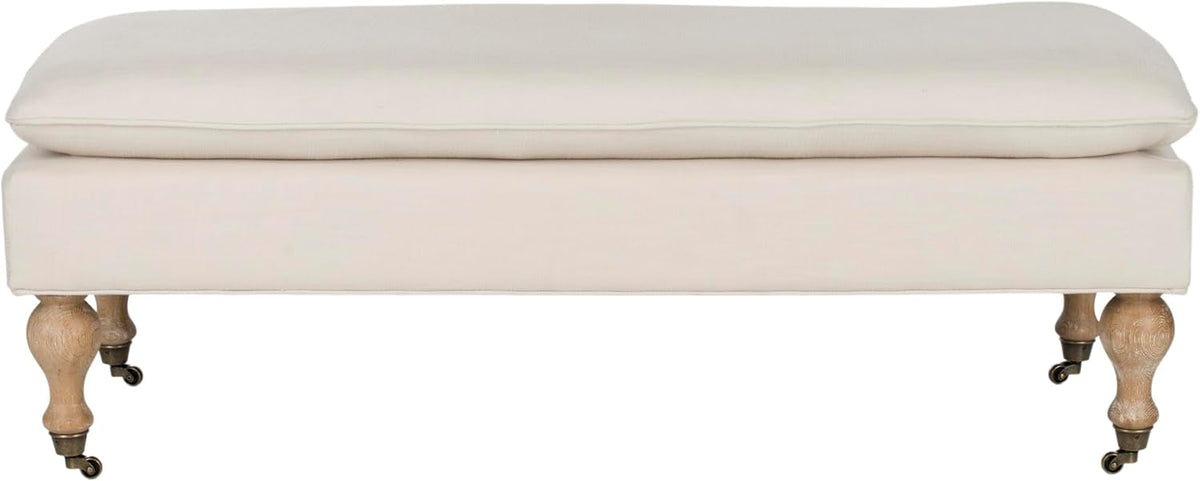 Safavieh Hudson Collection Hampton Pillowtop Bench, Creme