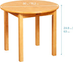 ECR4Kids 30in D Round Hardwood Table with 24in Legs and Two 14in Chairs, Kids Furniture, Honey, 3-Piece | Durable rubberwood, GREENGUARD Gold Certified, ANSI/BIFMA Compliant, 6-8 years, 200 lb seat capacity, classroom & home use