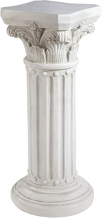 Design Toscano Athena Corinthian Furniture Pedestal Column Plant Stand, 16 Inches Wide, 16 Inches Deep, 33 Inches High, Handcast Polyresin, Antique Stone Finish