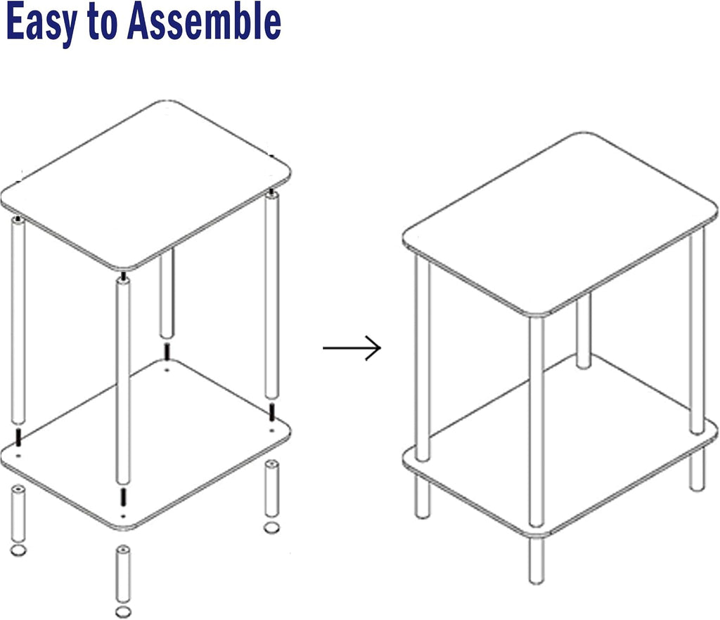 Tempered Glass Side Table, Acrylic End Table, 2-Tier Transparent Nightstand, Clear Coffee Table, for Small Spaces Living Room Bedroom Balcony Transparent LET518TR