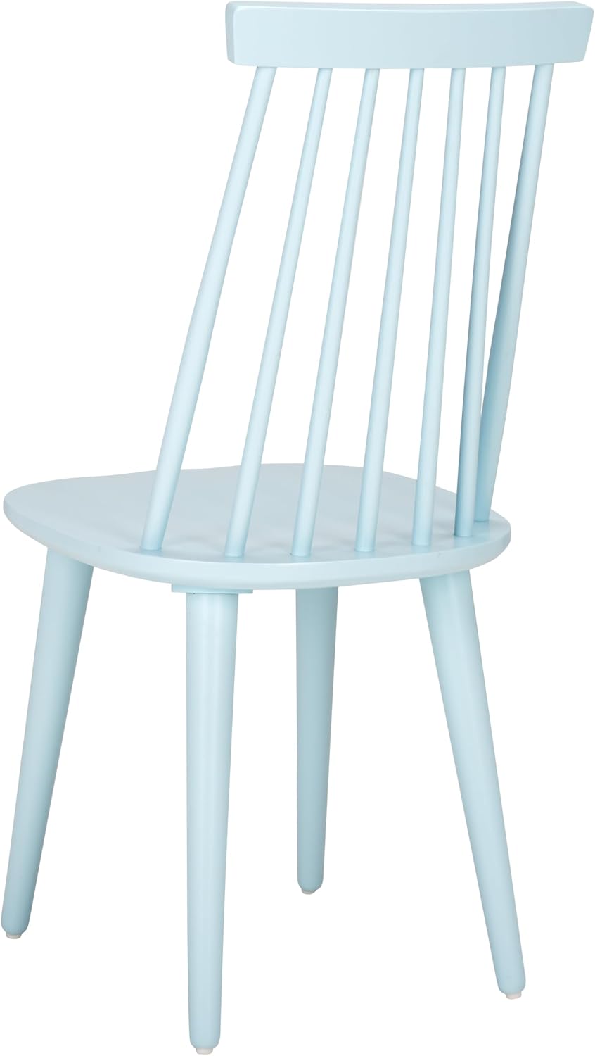 SAFAVIEH Furniture - Burris Side Chair Set of 2 - Pale Blue - Solid Wood - Modern Clean-Line Design - Ideal for Dining Room, Kitchen, Living Room, 17.7" Seat Height (AMH8511G-SET2)