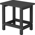 Weatherproof Outdoor Side Table, HDPE Small Outdoor Table for Adirondack, 16.6-Inch Patio Square End Tables for Garden, Backyard, Porch, Deck, Balcony, Poolside (Black)