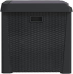 Anthracite Garden Storage Box 125L Polypropylene Medium Outdoor Patio Seat with Cushion for Tools and Cushions