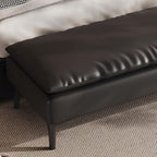 Modern Bedroom Bedside Stool High-end Couch Clothes Bench Long Cloakroom Sofa Living Room Entryway(Black)
