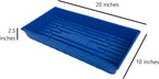 SUNPACK 10" x 20" Mega Plastic Seed Starting Tray, Blue, 2.5" - No Drainage Holes, Ideal for Greenhouses or Indoor Gardening - Made of Thick, Strong Plastic