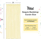 Green Sequin Backdrop Curtain 4 Pieces 2FTx8FT Glitter Photography Backdrop for Party Wedding Birthday Christmas Decorations